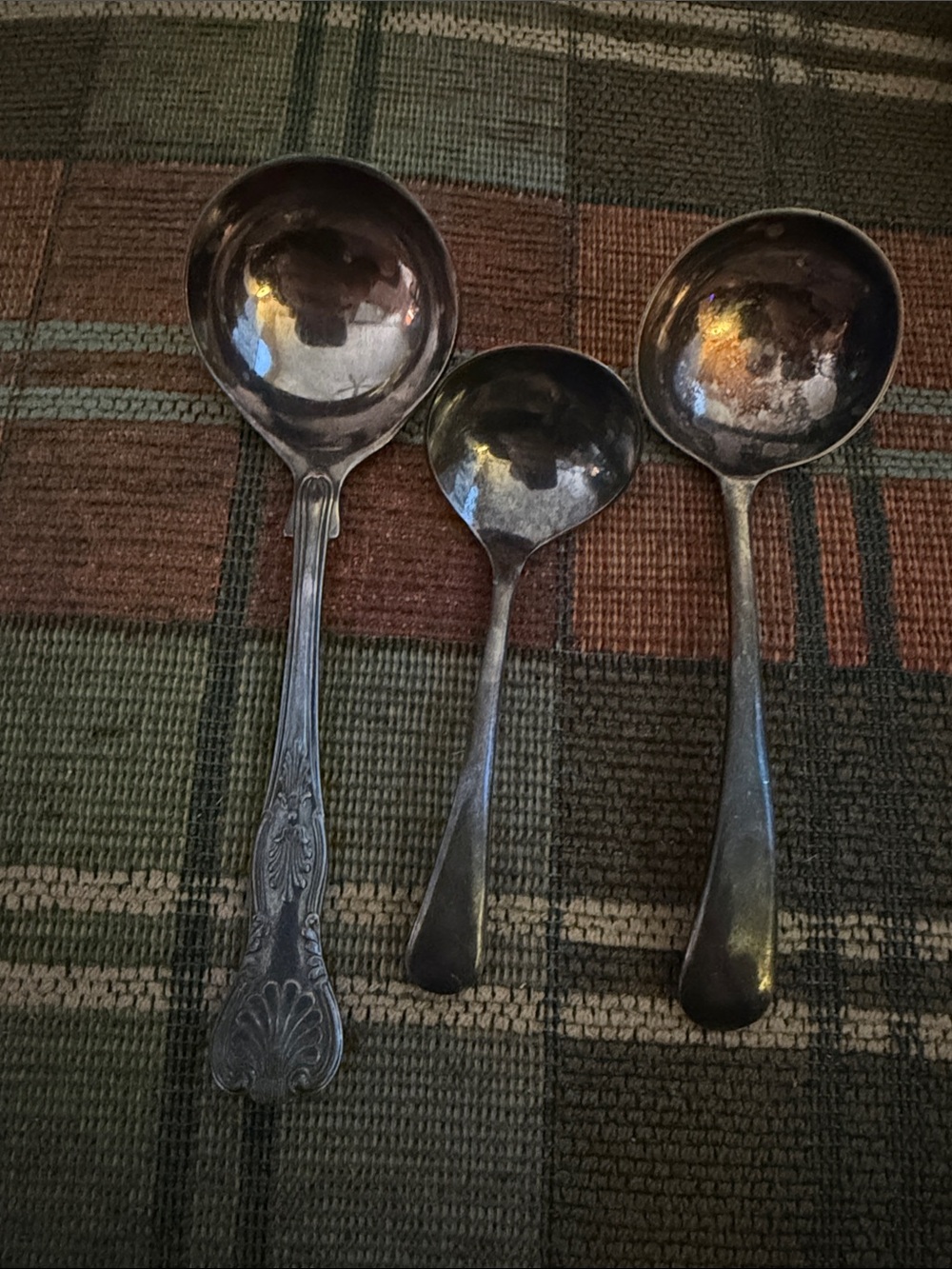 Vintage EPNS silver plate serving spoon set of three Sheffield, England